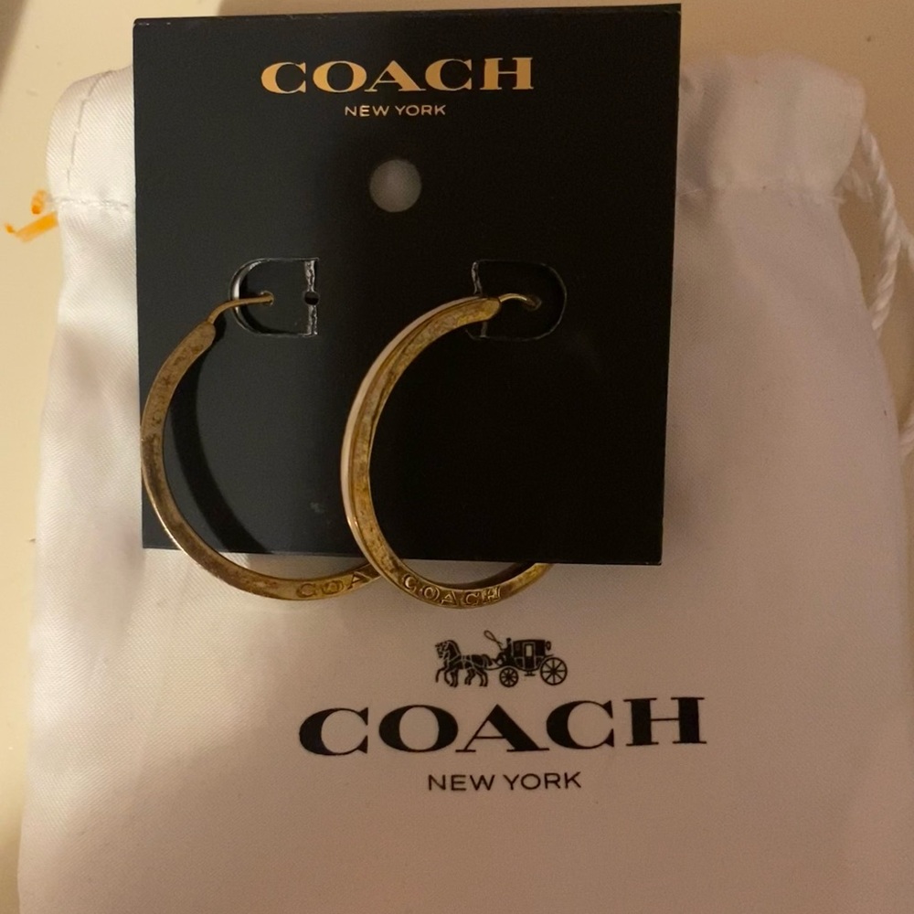 Coach Luxurious Gold-Tone Hoop Earrings